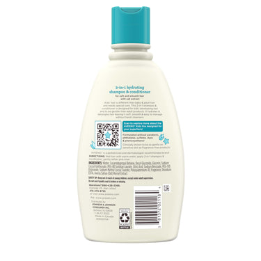 Aveeno Baby Kids 2-In-1 Hydrating Shampoo & Conditioner, Gently Cleanses, Conditions & Detangles Kids Hair, Formulated With Oat Extract, For Sensitive Skin & Scalp, Hypoallergenic, 12 Fl. Oz (354Ml)